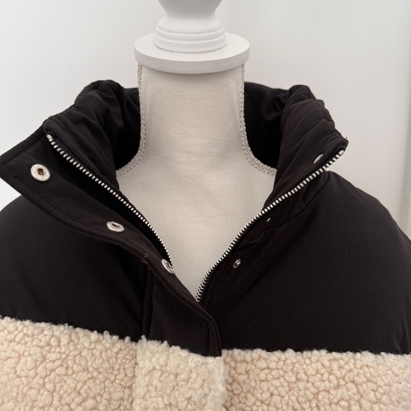 Maje Gromgy Hooded Mixed Media Puffer Jacket - Picture 4 of 11